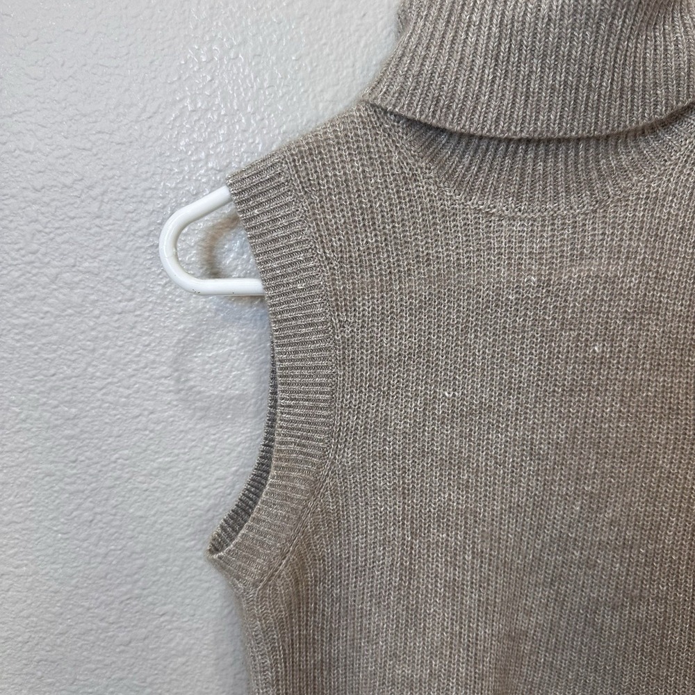 Michael Kors Collection Cashmere Beige Sleeveless Turtleneck Sweater XS‎ Neutral - Picture 2 of 7